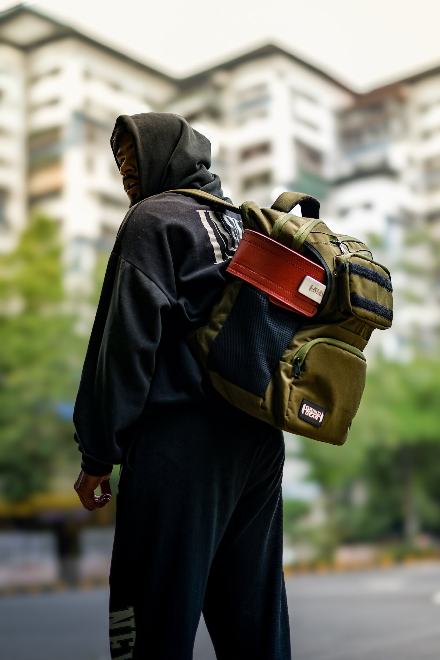 Backpack with Belt Holder (Military Green)